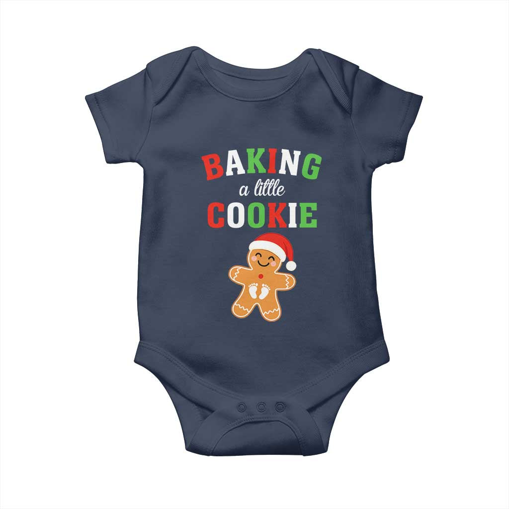 Christmas Pregnant Baby Onesie Baking A Little Cookie Maternity Pregnancy Announcement TS10 Navy Print Your Wear