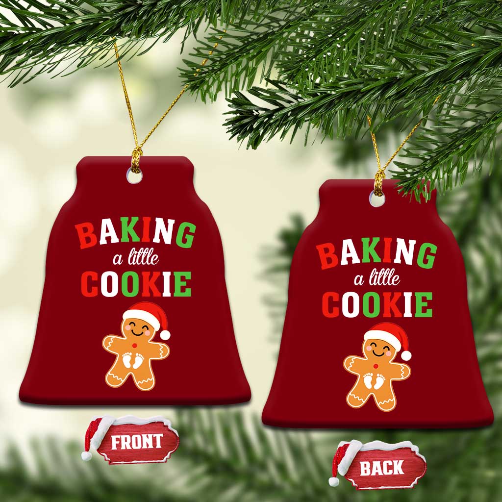 Christmas Pregnant Ceramic Ornament Baking A Little Cookie Maternity Pregnancy Announcement TS10 Print Your Wear