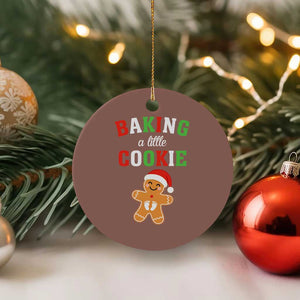 Christmas Pregnant Ceramic Ornament Baking A Little Cookie Maternity Pregnancy Announcement TS10 1pc Mocha Print Your Wear
