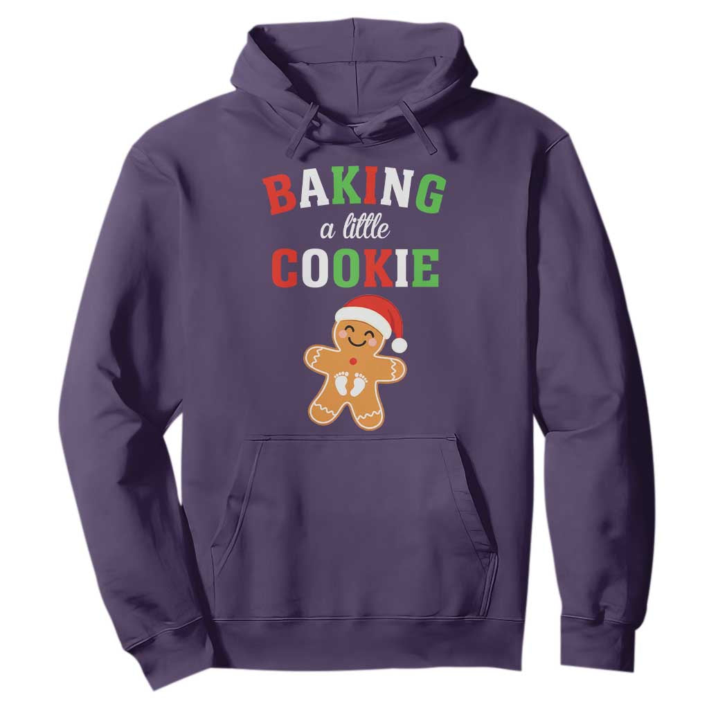 Christmas Pregnant Hoodie Baking A Little Cookie Maternity Pregnancy Announcement TS10 Purple Print Your Wear