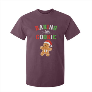 Christmas Pregnant T Shirt For Kid Baking A Little Cookie Maternity Pregnancy Announcement TS10 Maroon Print Your Wear