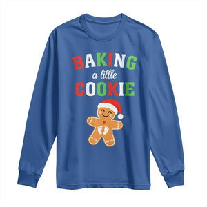 Christmas Pregnant Long Sleeve Shirt Baking A Little Cookie Maternity Pregnancy Announcement TS10 Royal Blue Print Your Wear