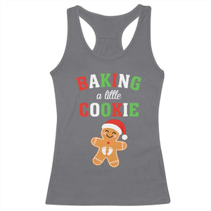 Christmas Pregnant Racerback Tank Top Baking A Little Cookie Maternity Pregnancy Announcement TS10 Charcoal Print Your Wear