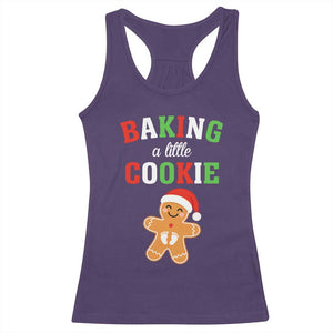 Christmas Pregnant Racerback Tank Top Baking A Little Cookie Maternity Pregnancy Announcement TS10 Purple Print Your Wear
