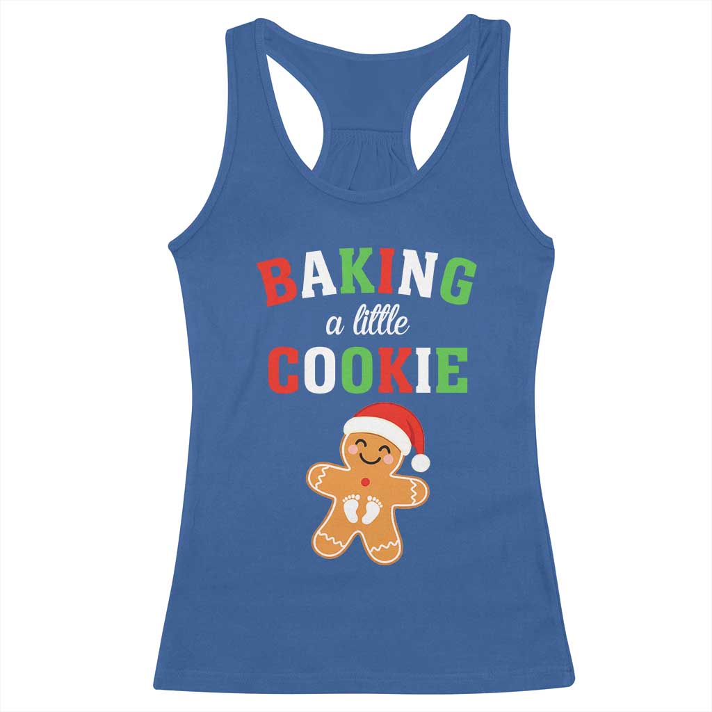 Christmas Pregnant Racerback Tank Top Baking A Little Cookie Maternity Pregnancy Announcement TS10 Royal Blue Print Your Wear