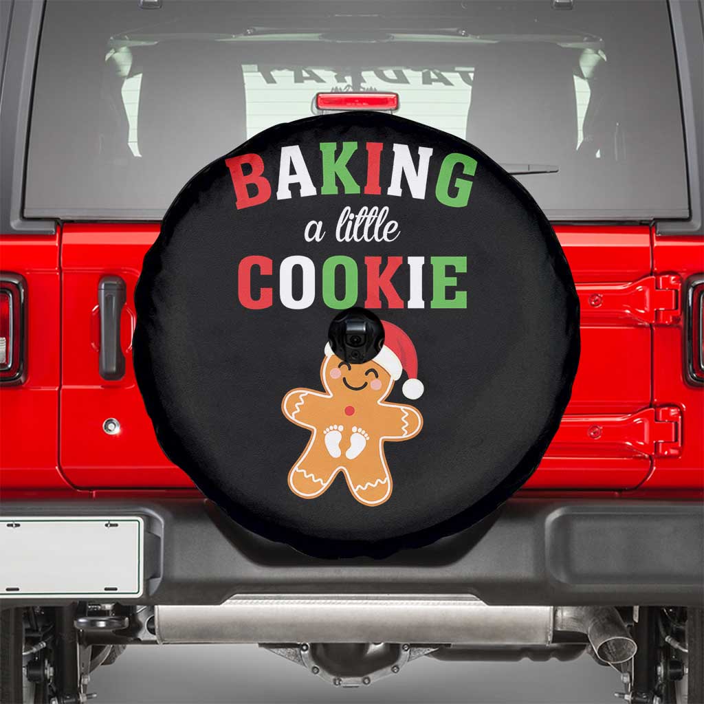 Christmas Pregnant Spare Tire Cover Baking A Little Cookie Maternity Pregnancy Announcement TS10 Black Print Your Wear