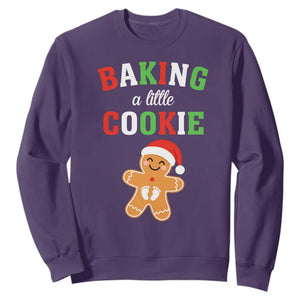 Christmas Pregnant Sweatshirt Baking A Little Cookie Maternity Pregnancy Announcement TS10 Purple Print Your Wear