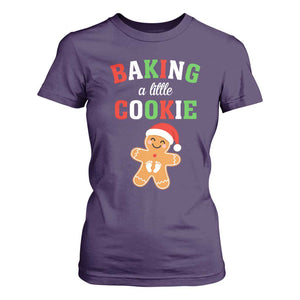 Christmas Pregnant T Shirt For Women Baking A Little Cookie Maternity Pregnancy Announcement TS10 Purple Print Your Wear