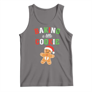 Christmas Pregnant Tank Top Baking A Little Cookie Maternity Pregnancy Announcement TS10 Deep Heather Print Your Wear