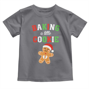 Christmas Pregnant Toddler T Shirt Baking A Little Cookie Maternity Pregnancy Announcement TS10 Charcoal Print Your Wear