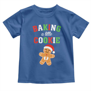 Christmas Pregnant Toddler T Shirt Baking A Little Cookie Maternity Pregnancy Announcement TS10 Royal Blue Print Your Wear