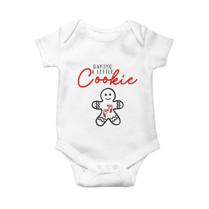 Christmas Pregnant Baby Onesie Baking A Little Cookie Maternity Gingerbread TS10 White Print Your Wear