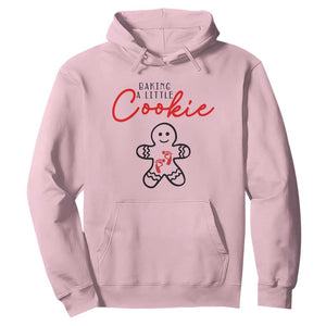 Christmas Pregnant Hoodie Baking A Little Cookie Maternity Gingerbread TS10 Light Pink Print Your Wear