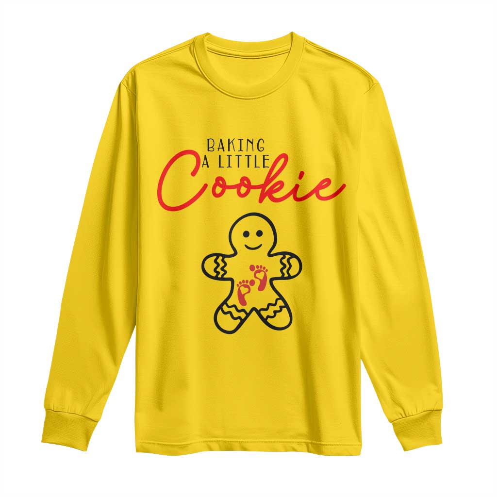 Christmas Pregnant Long Sleeve Shirt Baking A Little Cookie Maternity Gingerbread TS10 Daisy Print Your Wear