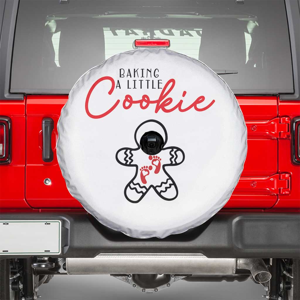 Christmas Pregnant Spare Tire Cover Baking A Little Cookie Maternity Gingerbread TS10 White Print Your Wear
