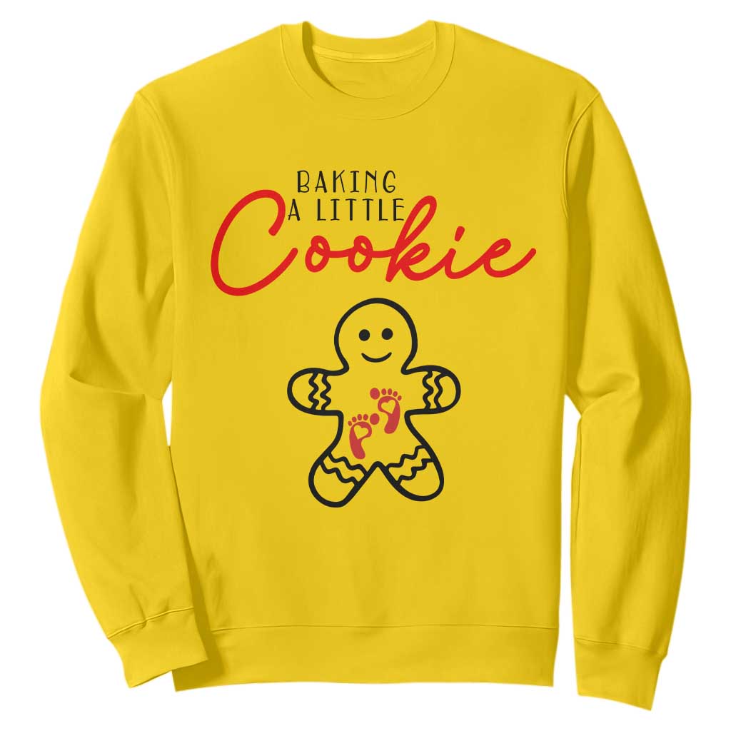 Christmas Pregnant Sweatshirt Baking A Little Cookie Maternity Gingerbread TS10 Daisy Print Your Wear