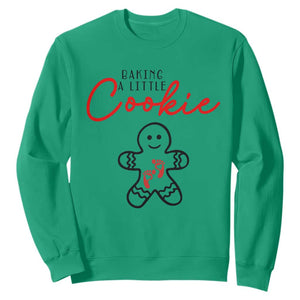 Christmas Pregnant Sweatshirt Baking A Little Cookie Maternity Gingerbread TS10 Irish Green Print Your Wear