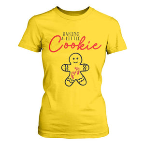 Christmas Pregnant T Shirt For Women Baking A Little Cookie Maternity Gingerbread TS10 Daisy Print Your Wear
