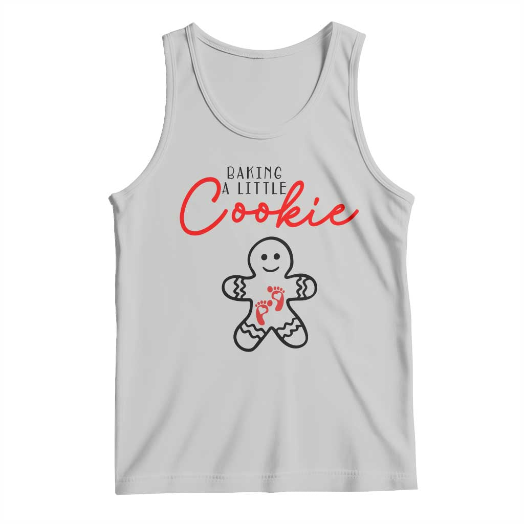 Christmas Pregnant Tank Top Baking A Little Cookie Maternity Gingerbread TS10 Ash Print Your Wear