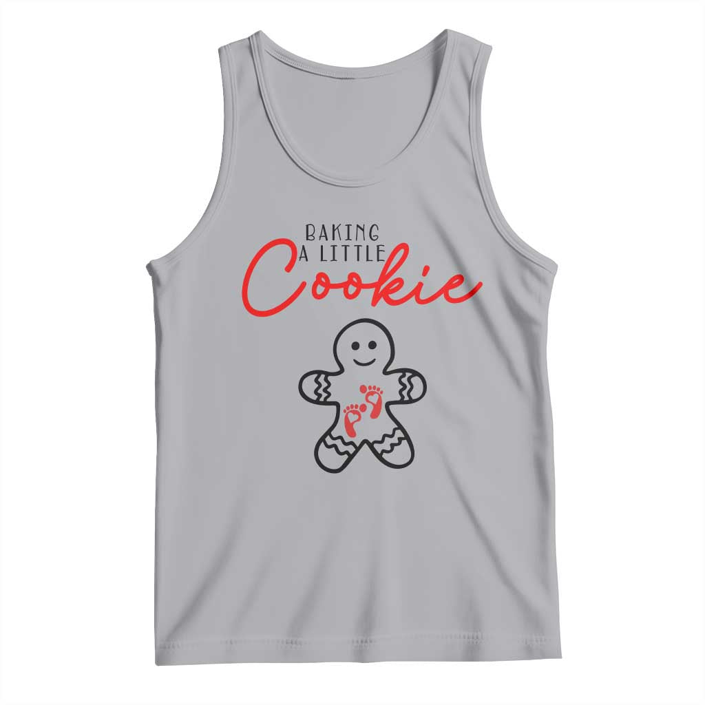 Christmas Pregnant Tank Top Baking A Little Cookie Maternity Gingerbread TS10 Athletic Heather Print Your Wear