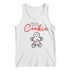 Christmas Pregnant Tank Top Baking A Little Cookie Maternity Gingerbread TS10 White Print Your Wear
