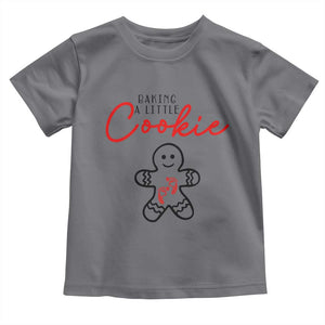 Christmas Pregnant Toddler T Shirt Baking A Little Cookie Maternity Gingerbread TS10 Charcoal Print Your Wear