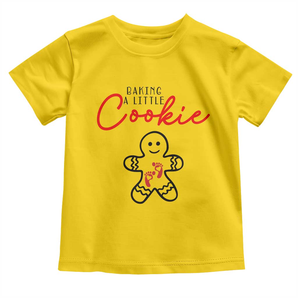 Christmas Pregnant Toddler T Shirt Baking A Little Cookie Maternity Gingerbread TS10 Daisy Print Your Wear