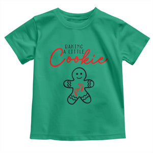 Christmas Pregnant Toddler T Shirt Baking A Little Cookie Maternity Gingerbread TS10 Irish Green Print Your Wear