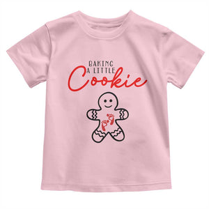 Christmas Pregnant Toddler T Shirt Baking A Little Cookie Maternity Gingerbread TS10 Light Pink Print Your Wear
