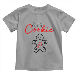 Christmas Pregnant Toddler T Shirt Baking A Little Cookie Maternity Gingerbread TS10 Sport Gray Print Your Wear