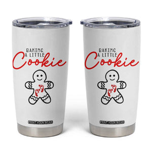 Christmas Pregnant Tumbler Cup Baking A Little Cookie Maternity Gingerbread TS10 White Print Your Wear