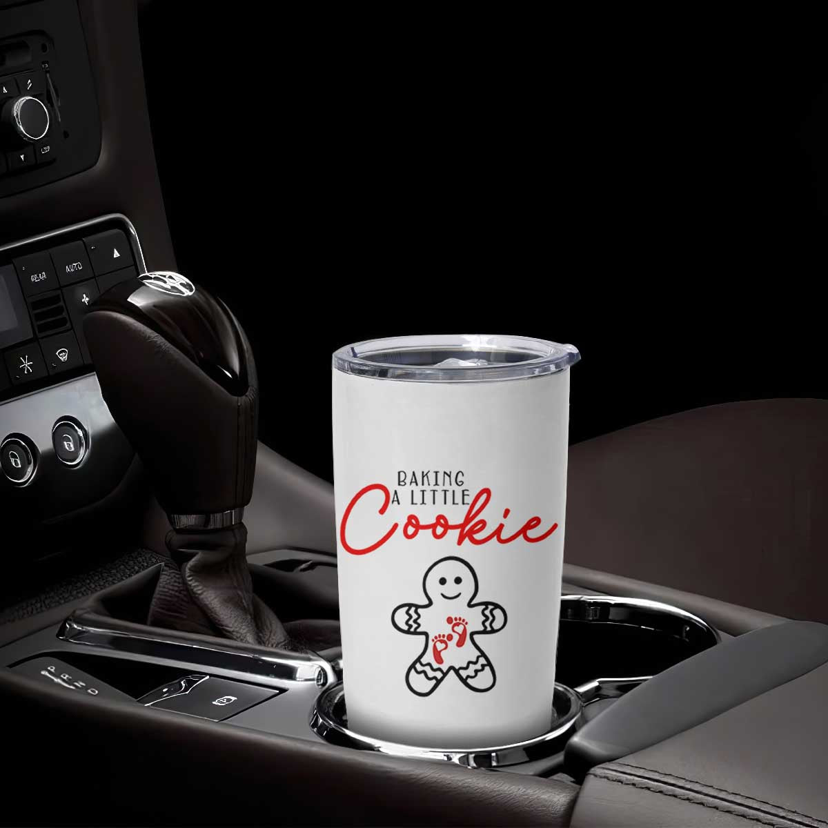 Christmas Pregnant Tumbler Cup Baking A Little Cookie Maternity Gingerbread TS10 Print Your Wear