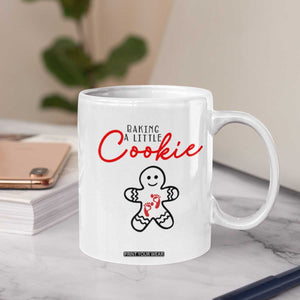 Christmas Pregnant Coffee Mug Baking A Little Cookie Maternity Gingerbread TS10 Print Your Wear