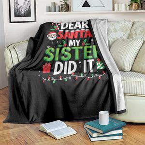 Dear Santa My Sister Did It Funny Christmas Throw Blanket Boys Girls Kids TS10 Print Your Wear