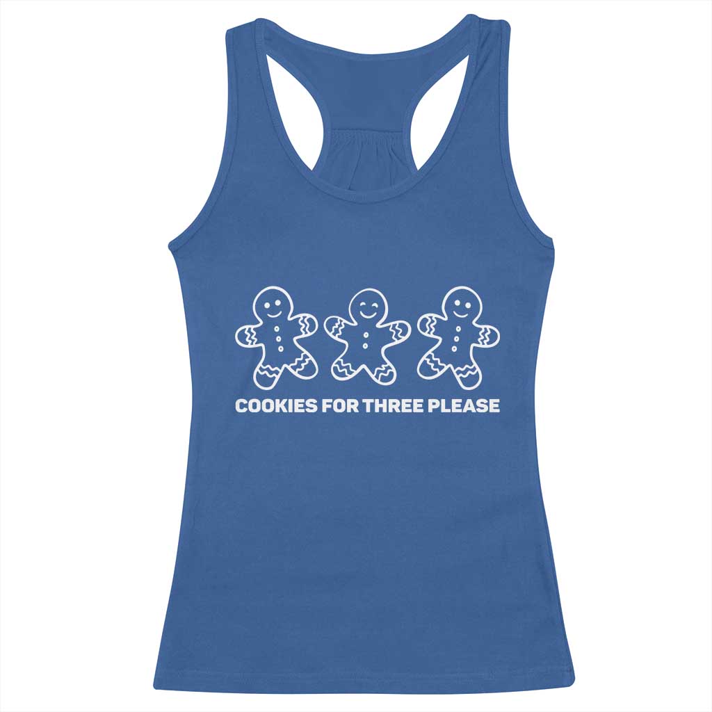 Cookies For Three Please Pregnancy Announcement Christmas Racerback Tank Top TS10 Royal Blue Print Your Wear