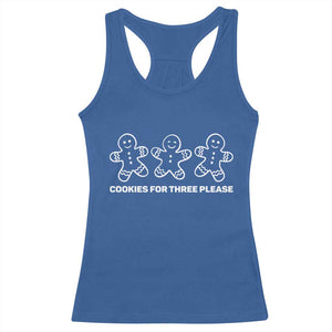 Cookies For Three Please Pregnancy Announcement Christmas Racerback Tank Top TS10 Royal Blue Print Your Wear
