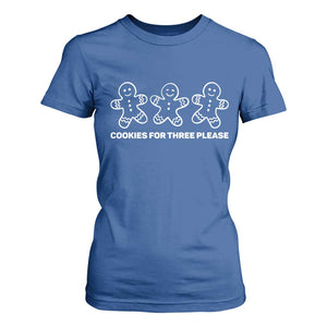 Cookies For Three Please Pregnancy Announcement Christmas T Shirt For Women TS10 Royal Blue Print Your Wear