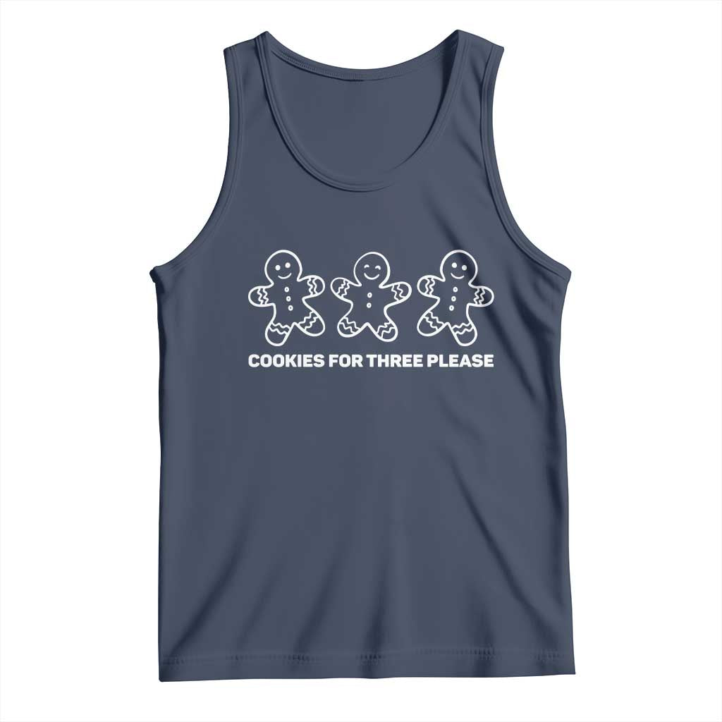 Cookies For Three Please Pregnancy Announcement Christmas Tank Top TS10 Navy Print Your Wear