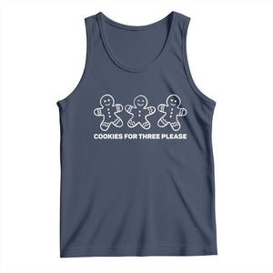 Cookies For Three Please Pregnancy Announcement Christmas Tank Top TS10 Navy Print Your Wear