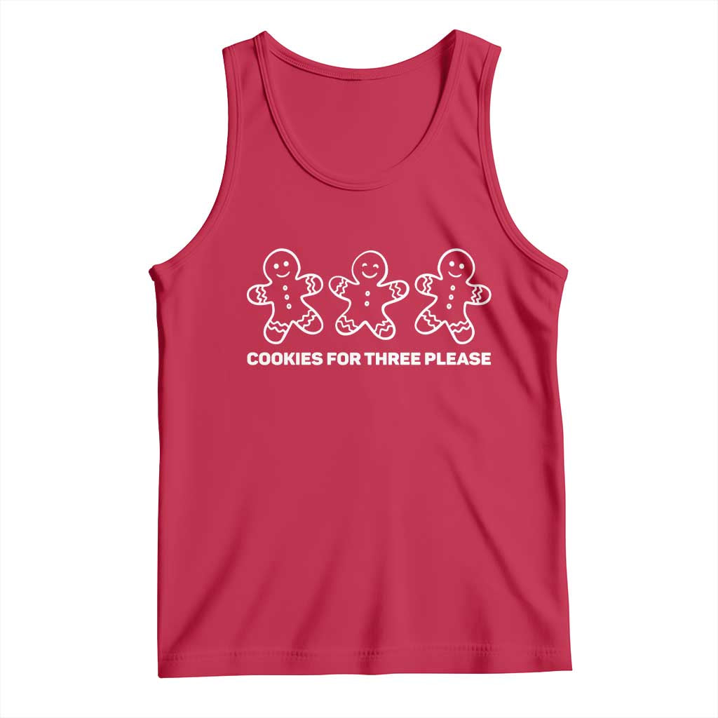 Cookies For Three Please Pregnancy Announcement Christmas Tank Top TS10 Red Print Your Wear