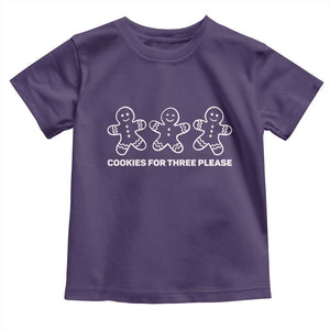 Cookies For Three Please Pregnancy Announcement Christmas Toddler T Shirt TS10 Purple Print Your Wear