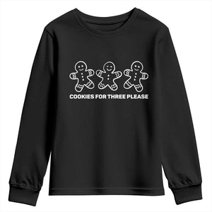 Cookies For Three Please Pregnancy Announcement Christmas Youth Sweatshirt TS10 Black Print Your Wear