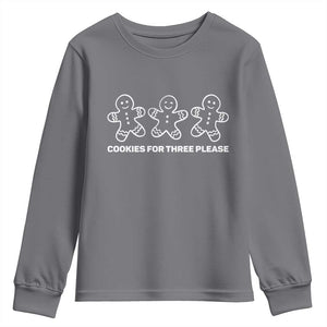 Cookies For Three Please Pregnancy Announcement Christmas Youth Sweatshirt TS10 Charcoal Print Your Wear