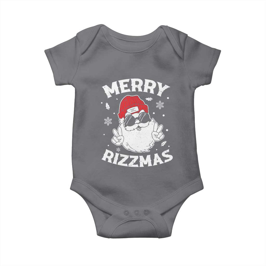 Funny Christmas Santa Baby Onesie Merry Rizzmas Kids Teens School TS10 Charcoal Print Your Wear