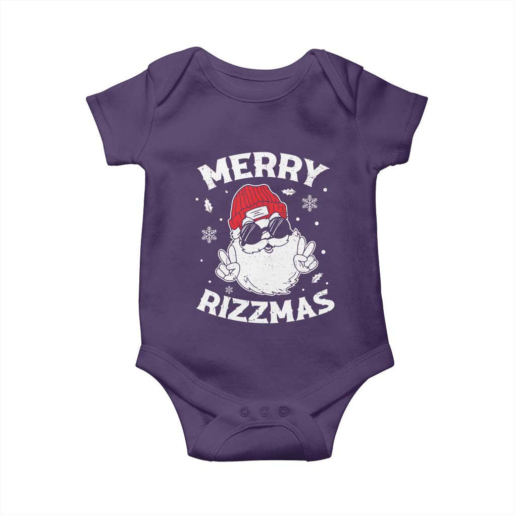 Funny Christmas Santa Baby Onesie Merry Rizzmas Kids Teens School TS10 Purple Print Your Wear