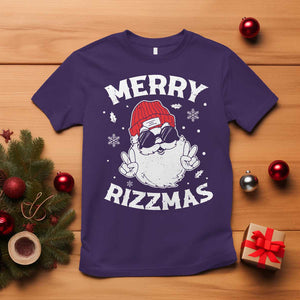 Funny Christmas Santa T Shirt Merry Rizzmas Kids Teens School TS10 Purple Print Your Wear