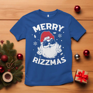 Funny Christmas Santa T Shirt Merry Rizzmas Kids Teens School TS10 Royal Blue Print Your Wear