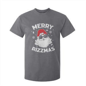 Funny Christmas Santa T Shirt For Kid Merry Rizzmas Kids Teens School TS10 Charcoal Print Your Wear