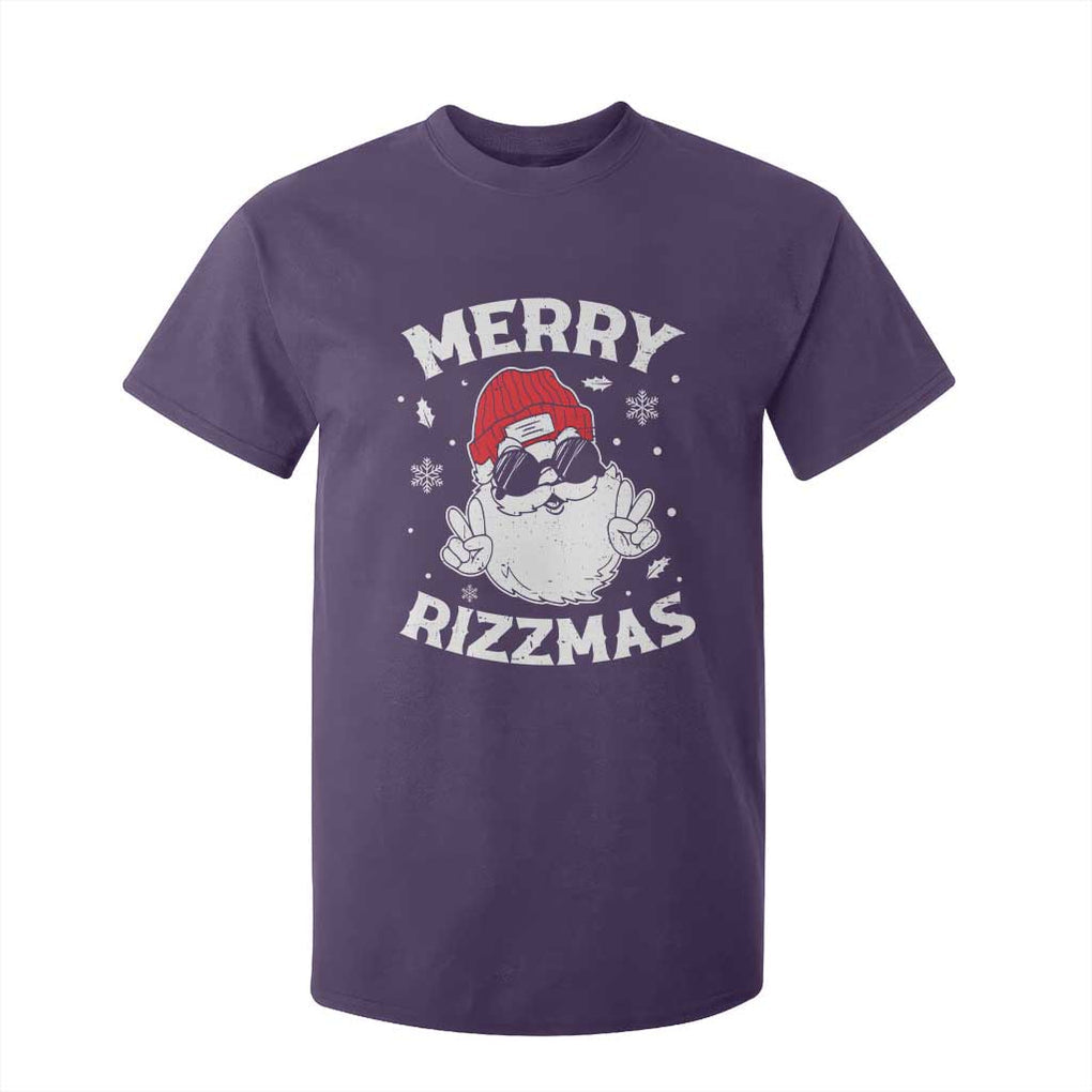 Funny Christmas Santa T Shirt For Kid Merry Rizzmas Kids Teens School TS10 Purple Print Your Wear