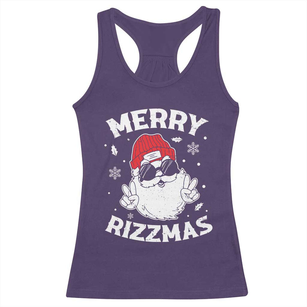 Funny Christmas Santa Racerback Tank Top Merry Rizzmas Kids Teens School TS10 Purple Print Your Wear